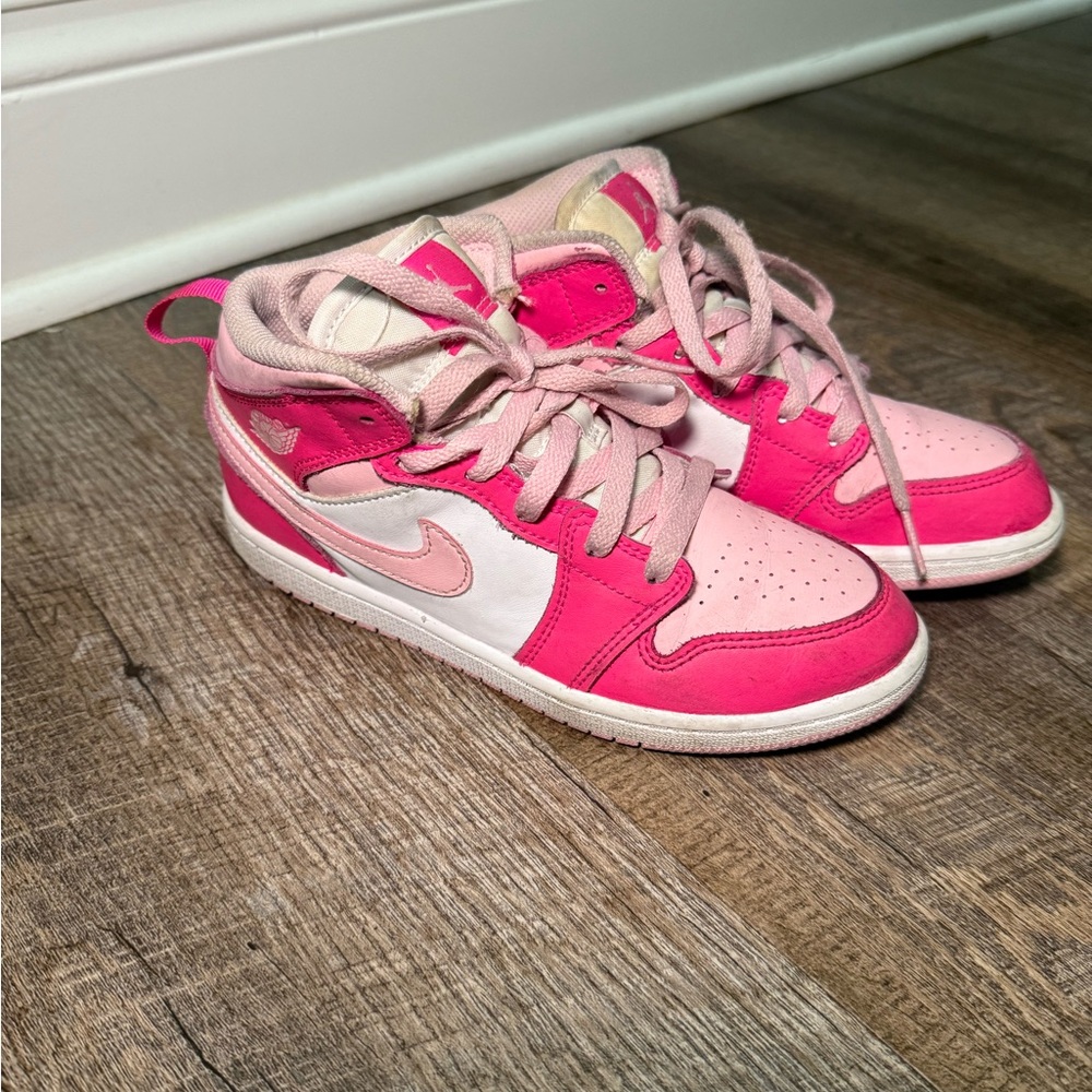 Nike Pink and White Dunk Sneakers